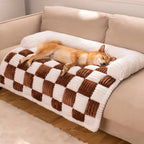 Cream Grid Couch Cover