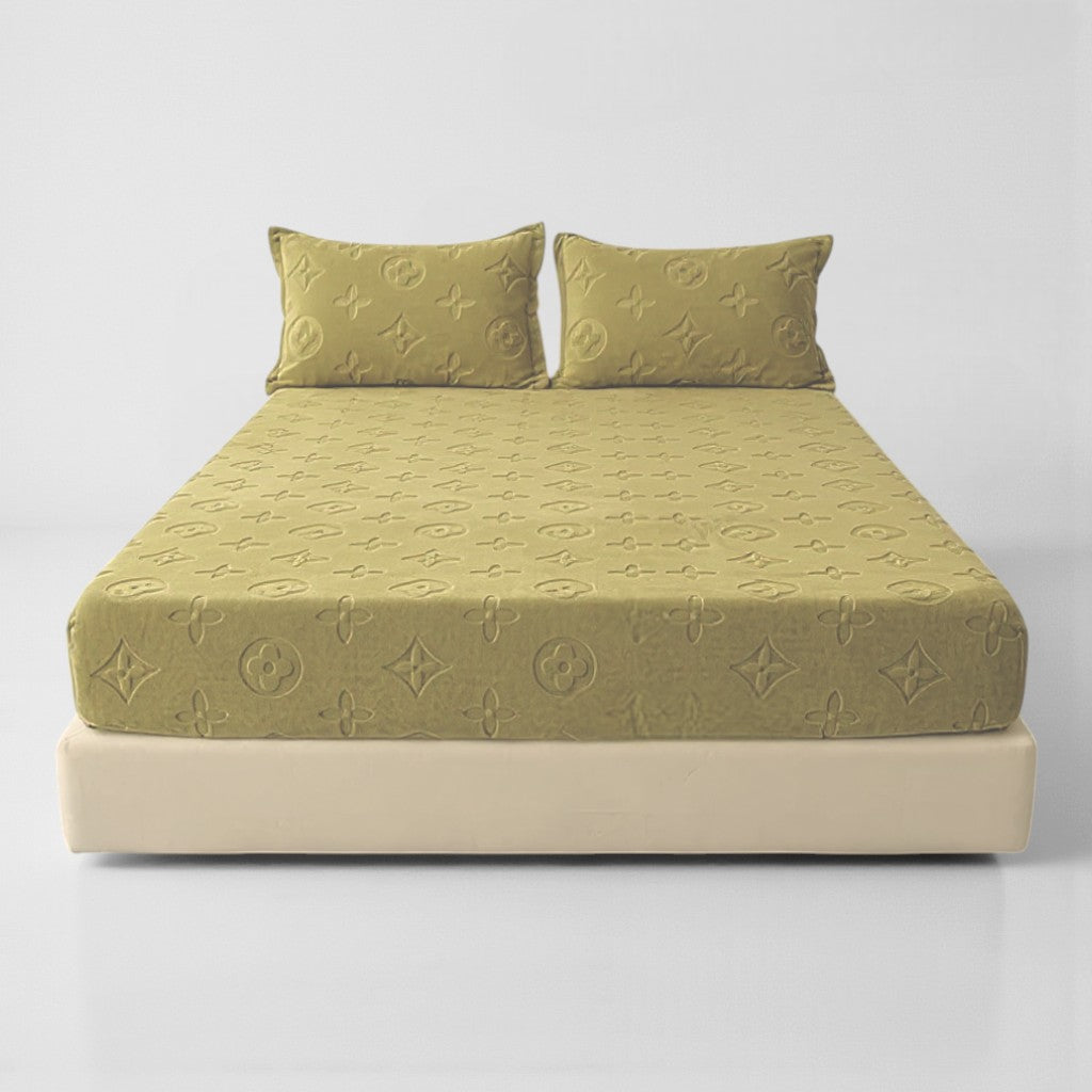 MonoFloral Milk Velvet Fitted Sheet