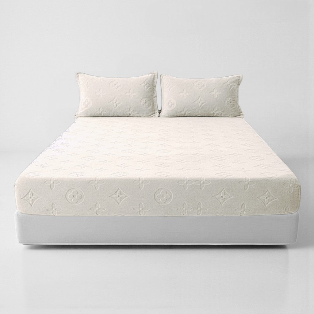 Mono Floral Milk Velvet Bedding Combination