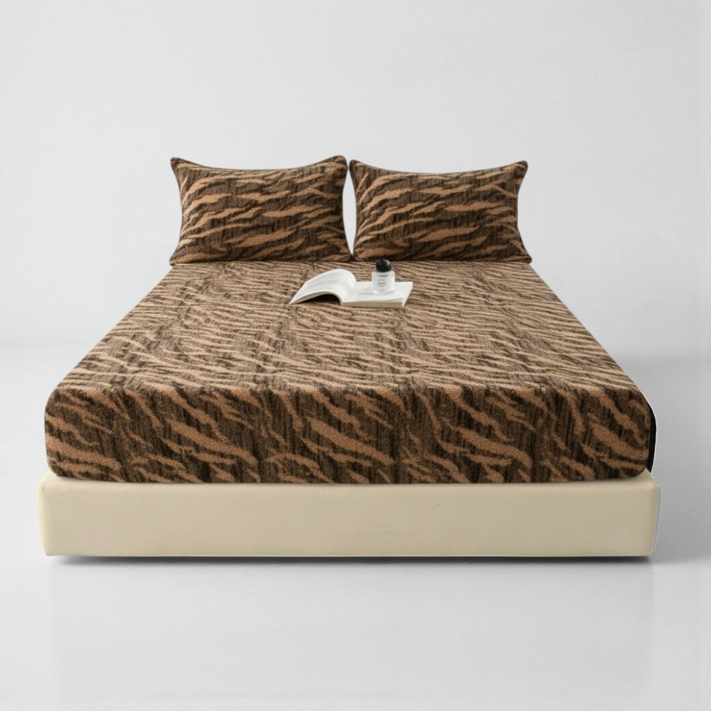 Leopard Faux Fur Fitted Sheet Image principale du produit