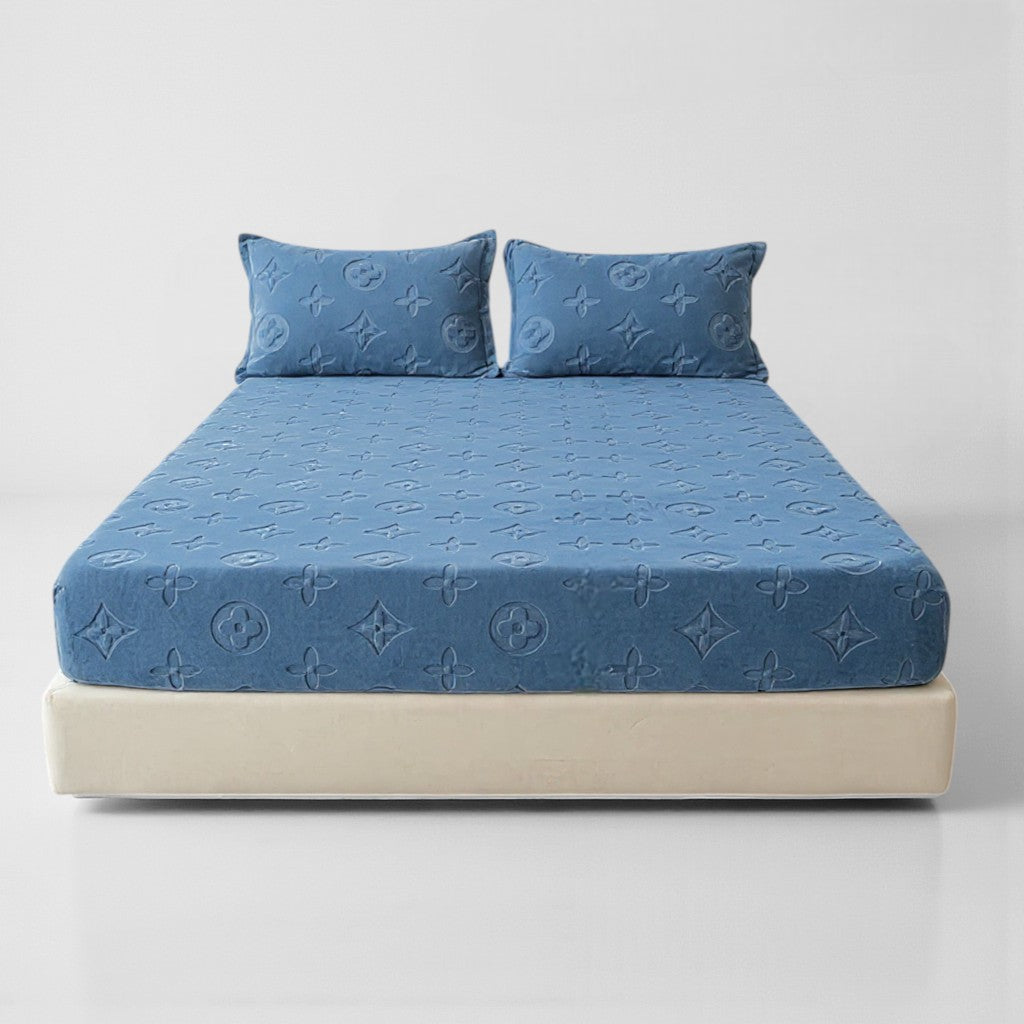 Mono Floral Milk Velvet Bedding Combination