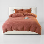 Mono Floral Milk Velvet Bedding Combination